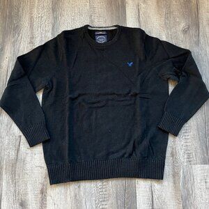 American Eagle Outfitters Black Sweater Mens Size XL Athletic Fit Wool Blend